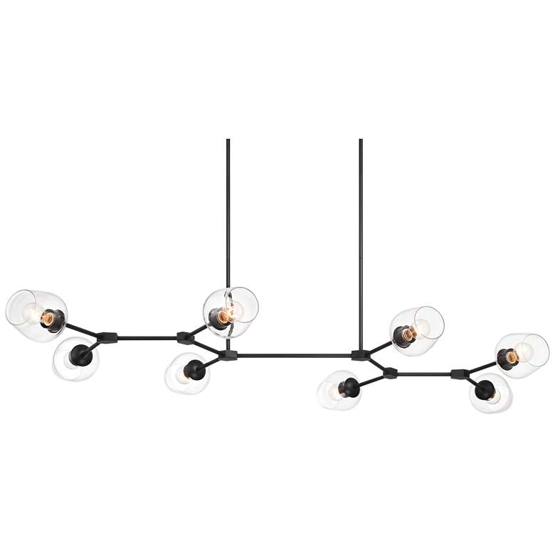 Image 2 Possini Euro Cosgrove 73" Matte Black 8-Light Island Sputnik Pendant