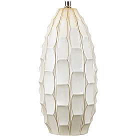 Image4 of Possini Euro Cosgrove Oval White Ceramic Table Lamp with Table Top Dimmer more views
