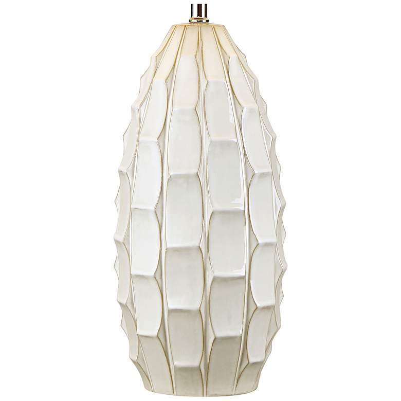 Image 4 Possini Euro Cosgrove Oval White Ceramic Table Lamp with Table Top Dimmer more views