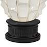 Possini Euro Cosgrove Round White Ceramic Table Lamp With Black Round Riser