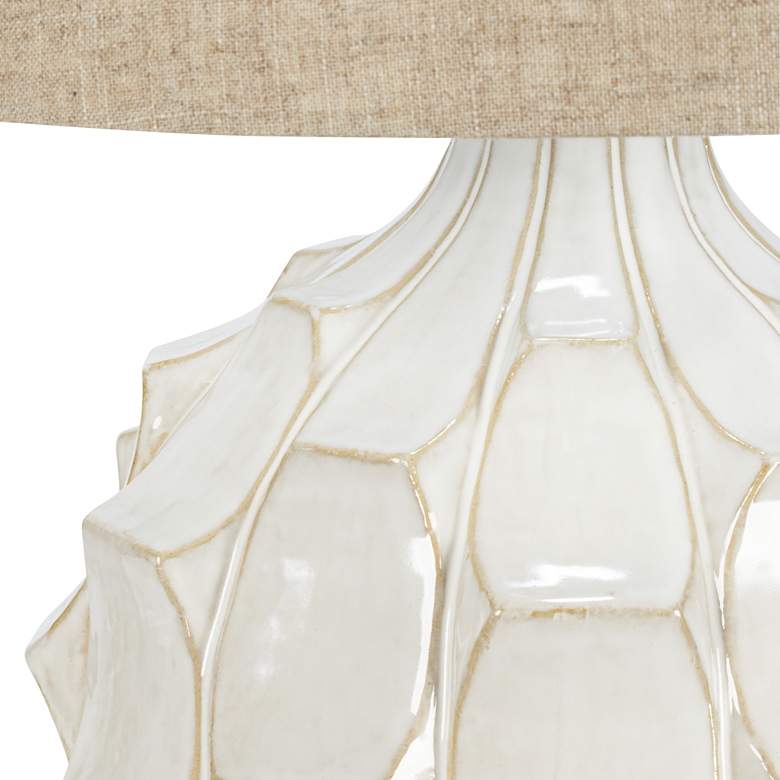 Image 5 Possini Euro Cosgrove Round White Ceramic Table Lamp With Black Round Riser more views
