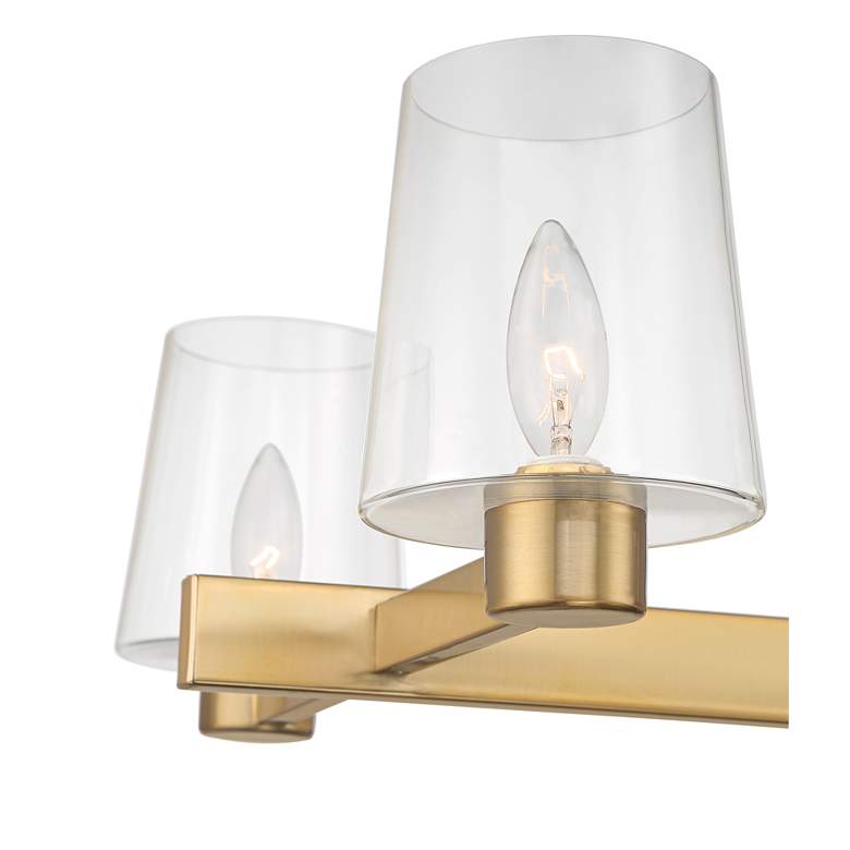 Image 4 Possini Euro Costa Mesa 27 1/4 inch Wide 5-Light Glass and Gold Chandelier more views