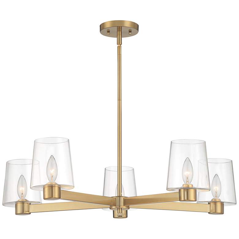 Image 5 Possini Euro Costa Mesa 27 1/4" Wide 5-Light Glass and Gold Chandelier more views