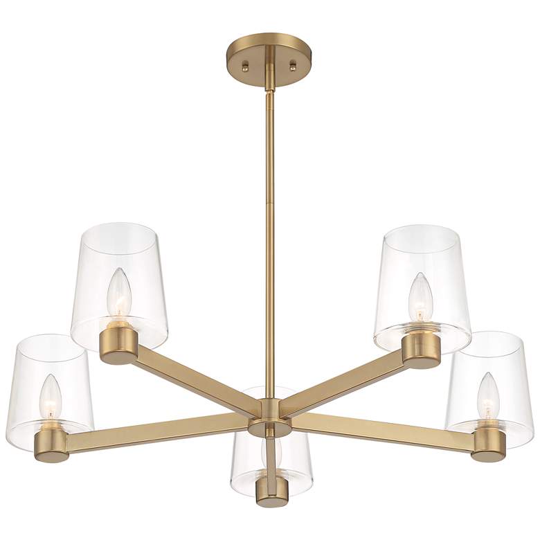 Image 6 Possini Euro Costa Mesa 27 1/4" Wide 5-Light Glass and Gold Chandelier more views