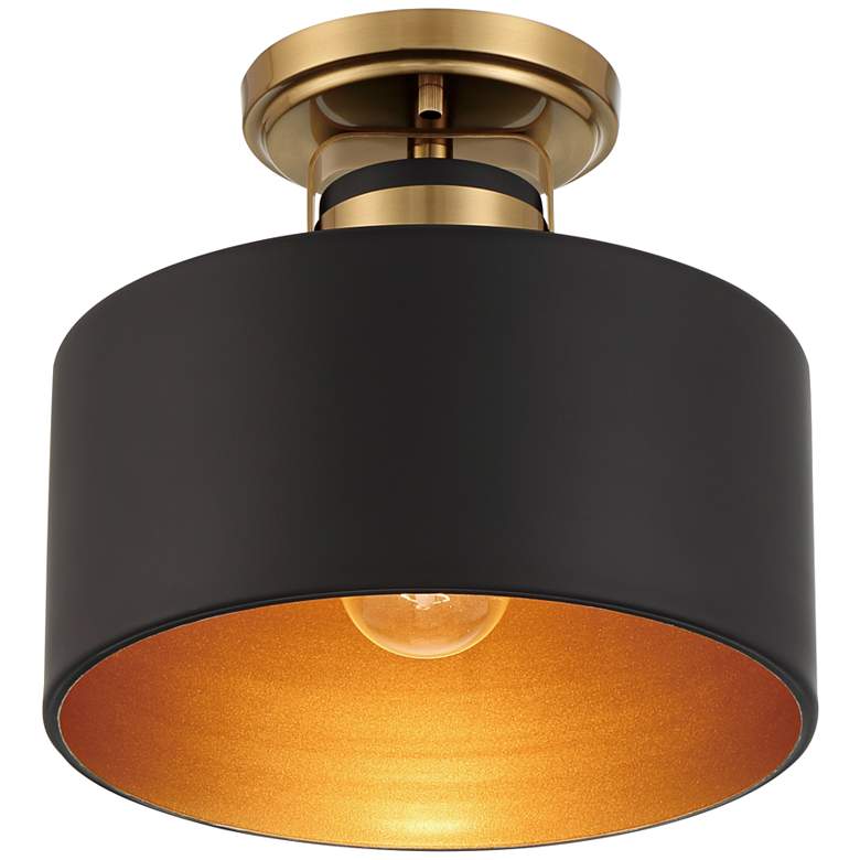 Image 7 Possini Euro Courtney 10" Modern Soft Gold Matte Black Ceiling Light more views