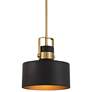 2_Possini Euro Courtney 10" Modern Soft Gold Matte Black Mini Pendant