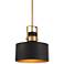 Possini Euro Courtney 10" Modern Soft Gold Matte Black Mini Pendant