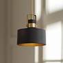 1_Possini Euro Courtney 10" Modern Soft Gold Matte Black Mini Pendant