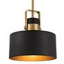 3_Possini Euro Courtney 10" Modern Soft Gold Matte Black Mini Pendant more views
