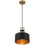 6_Possini Euro Courtney 10" Modern Soft Gold Matte Black Mini Pendant more views