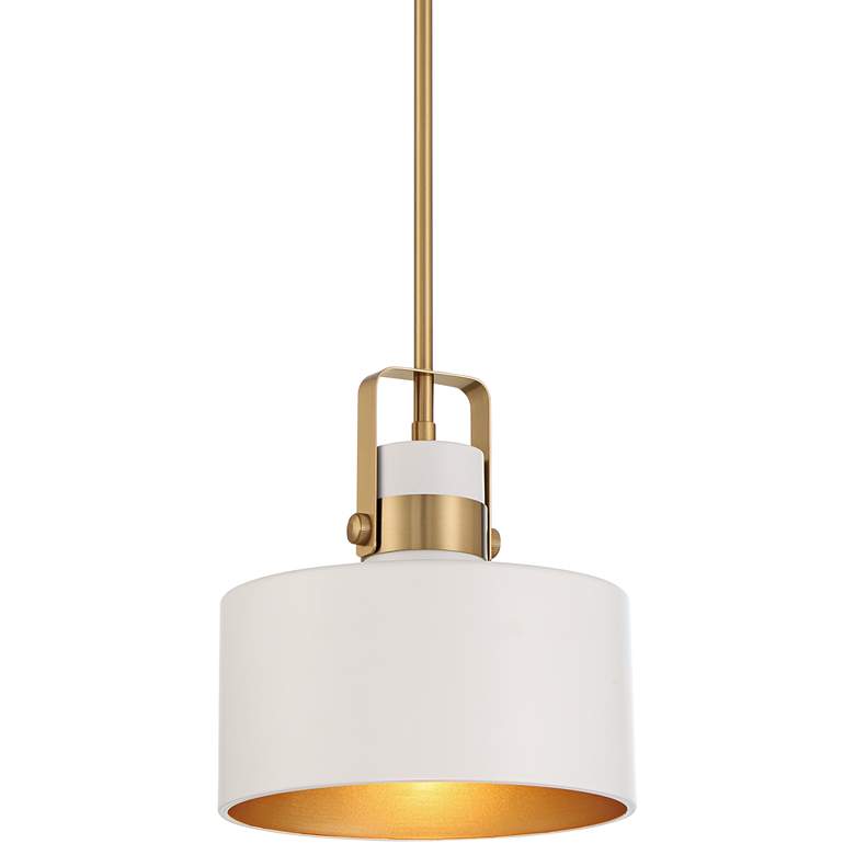 Image 3 Possini Euro Courtney 10" Modern Soft Gold Matte White Mini Pendant