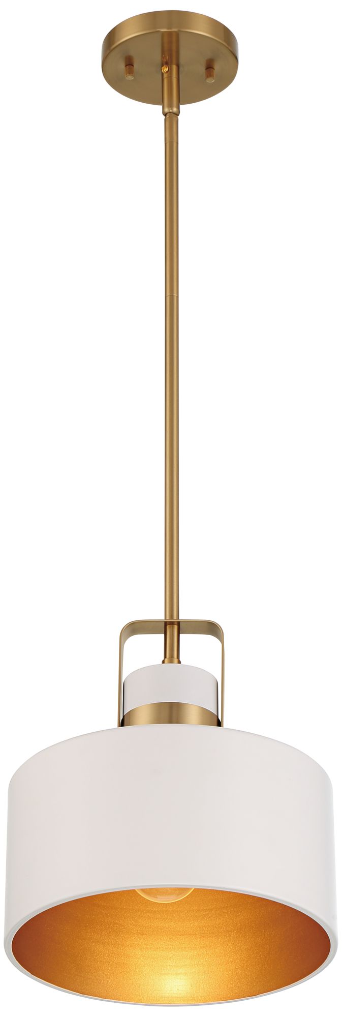 Possini Euro Courtney 10" Modern Soft Gold Matte White Mini Pendant in scene