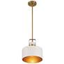 Possini Euro Courtney 10" Modern Soft Gold Matte White Mini Pendant in scene