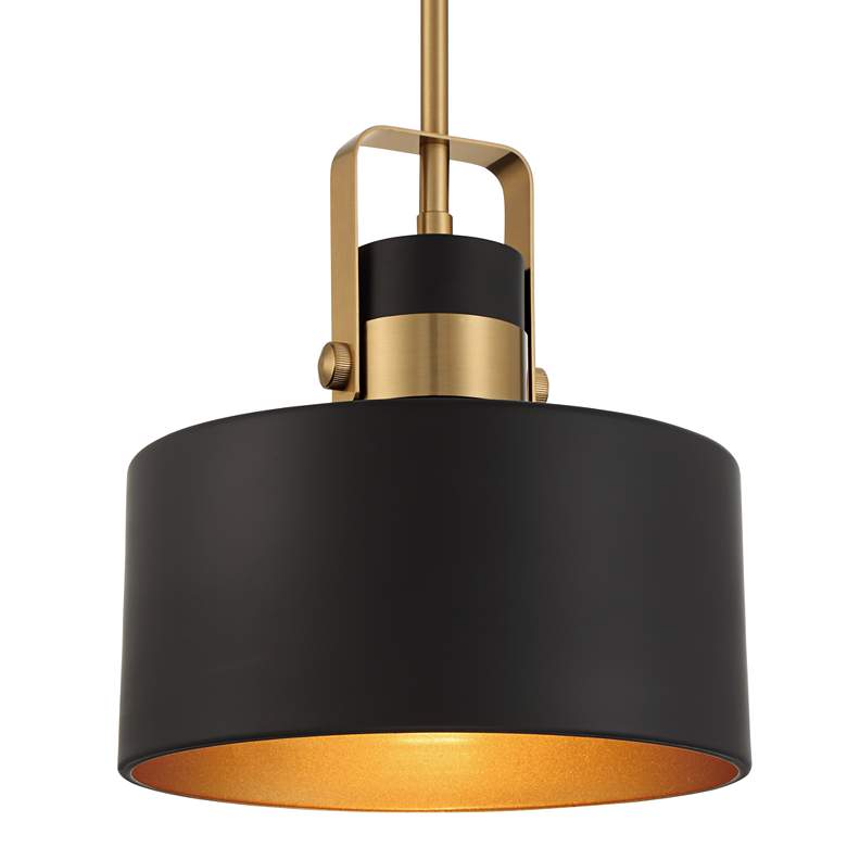 Image 3 Possini Euro Courtney 10 inch Soft Gold Matte Black Mini Pendant Light more views