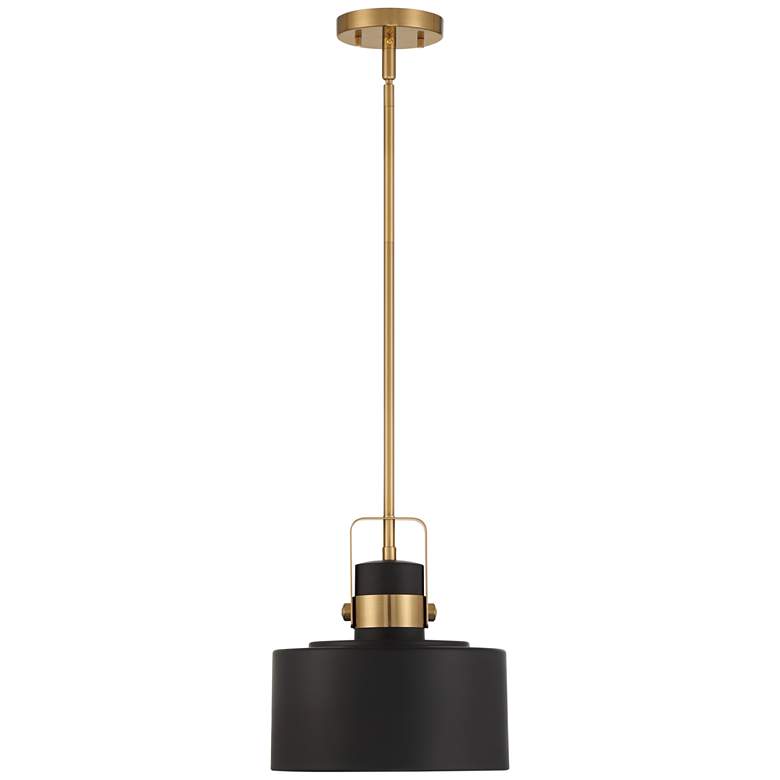 Image 4 Possini Euro Courtney 10" Soft Gold Matte Black Mini Pendant Light more views