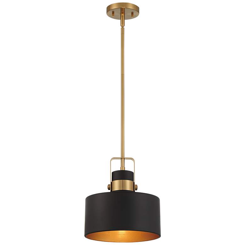 Image 5 Possini Euro Courtney 10" Soft Gold Matte Black Mini Pendant Light more views