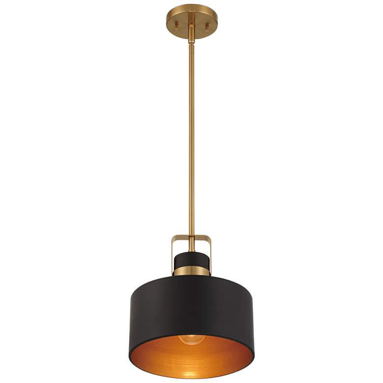 Image 6 Possini Euro Courtney 10" Soft Gold Matte Black Mini Pendant Light more views