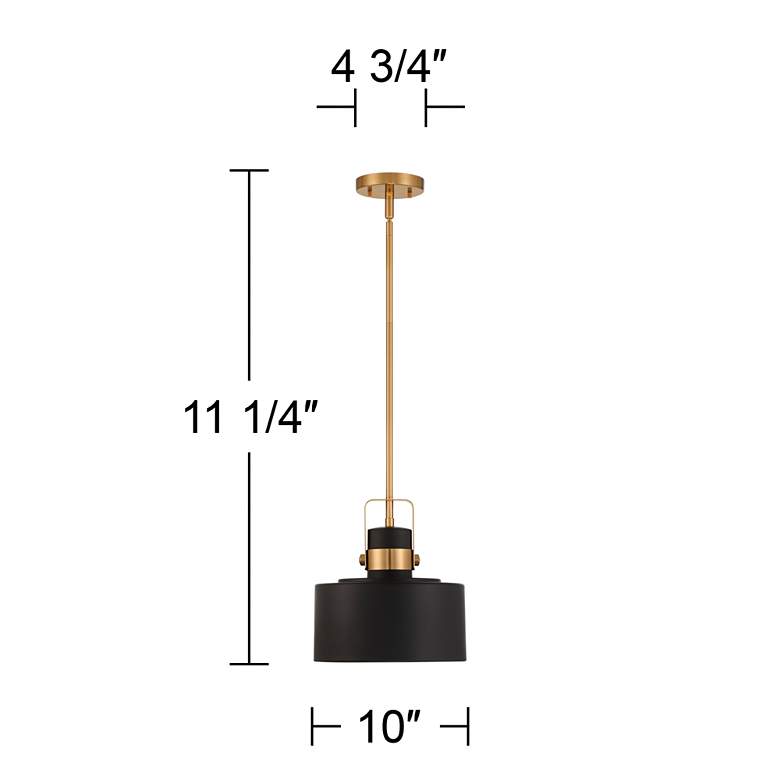 Image 7 Possini Euro Courtney 10" Soft Gold Matte Black Mini Pendant Light more views