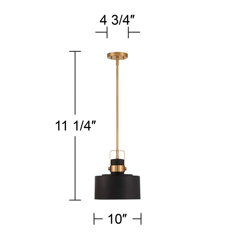 Image 7 Possini Euro Courtney 10 inch Soft Gold Matte Black Mini Pendant Light more views