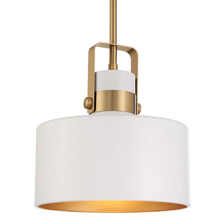 Image 4 Possini Euro Courtney 10" Soft Gold Matte White Mini Pendant Light more views