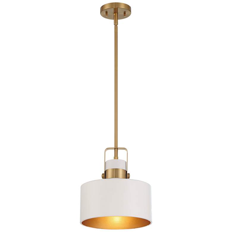 Image 7 Possini Euro Courtney 10" Soft Gold Matte White Mini Pendant Light more views