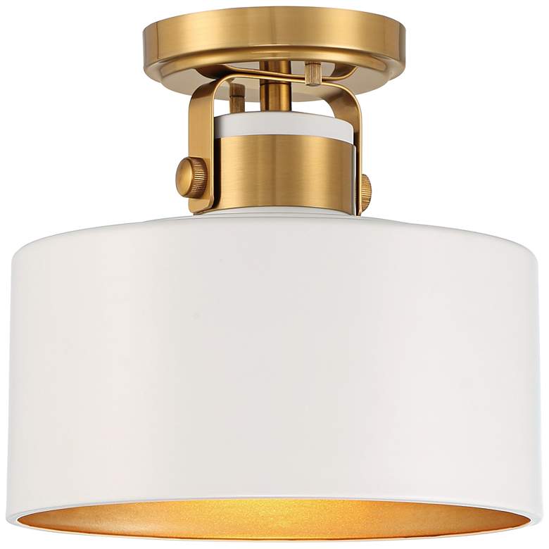Image 5 Possini Euro Courtney 10" Wide Soft Gold Matte White Ceiling Light more views