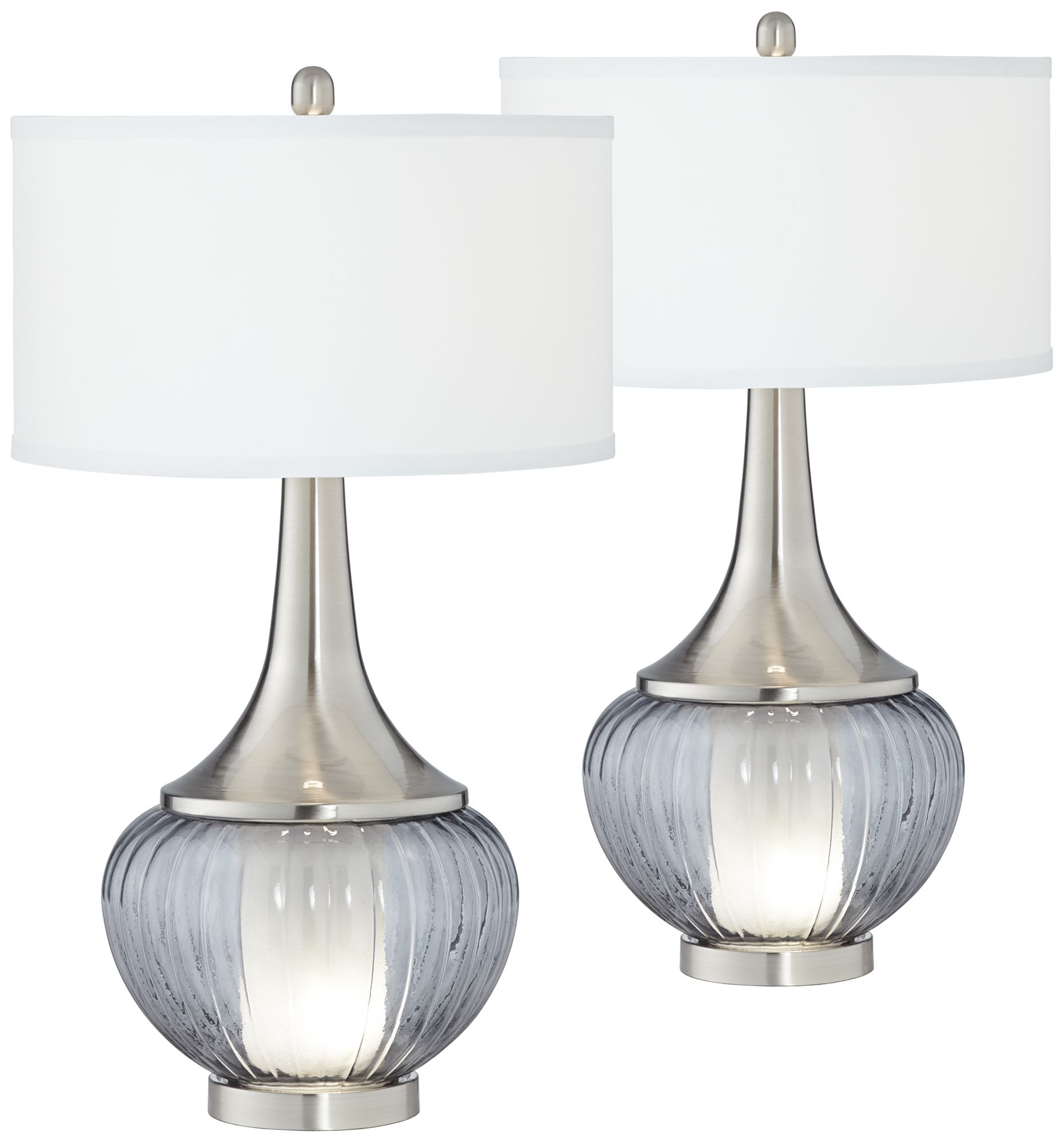 Possini Euro Courtney 28 1/2" Glass Night Light Table Lamps Set of 2