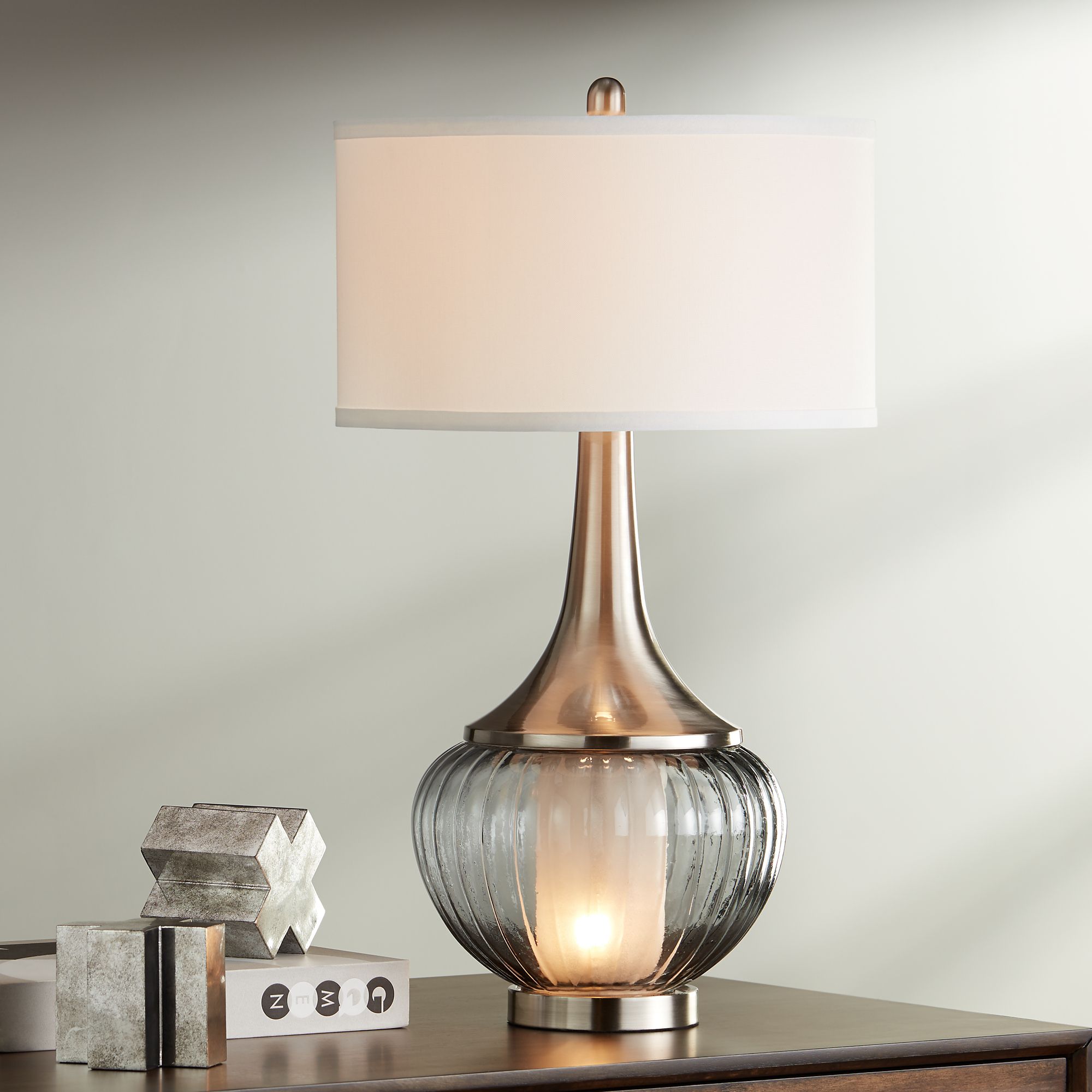 Image 7 Possini Euro Courtney 28 1/2" Glass Night Light Table Lamps Set of 2 more views