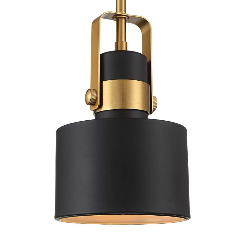 Image 3 Possini Euro Courtney 6 1/2" Wide Black and Gold Mini Pendant Light more views