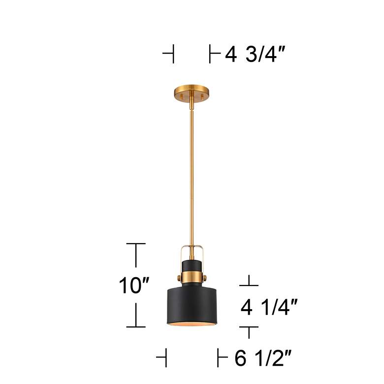 Image 7 Possini Euro Courtney 6 1/2" Wide Black and Gold Mini Pendant Light more views