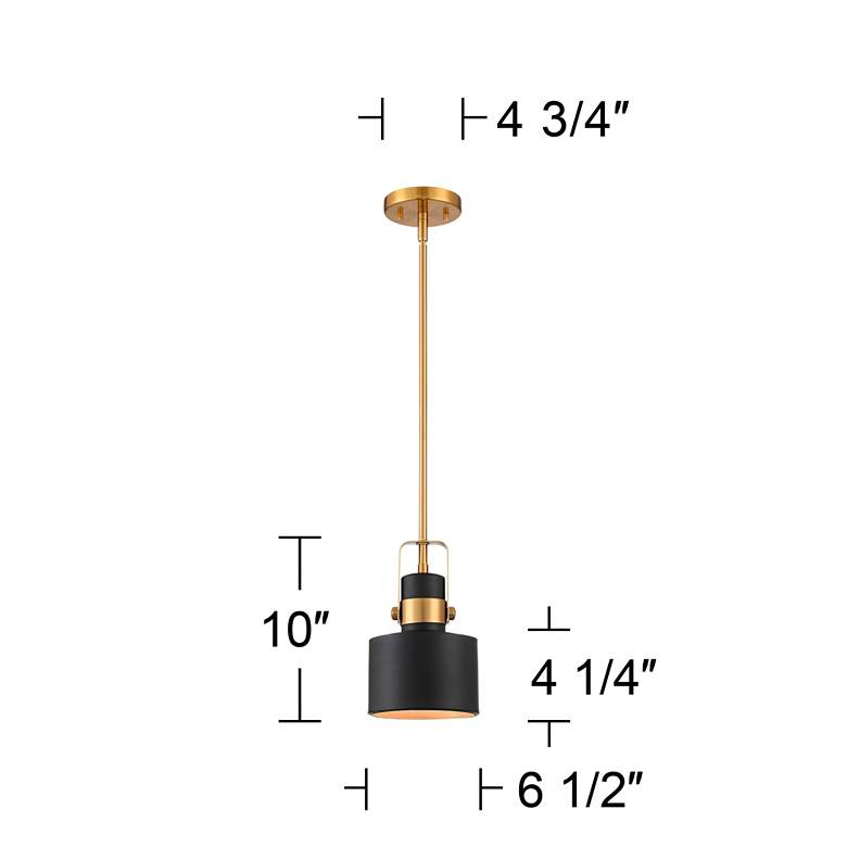 Image 7 Possini Euro Courtney 6 1/2 inch Wide Black and Gold Mini Pendant Light more views