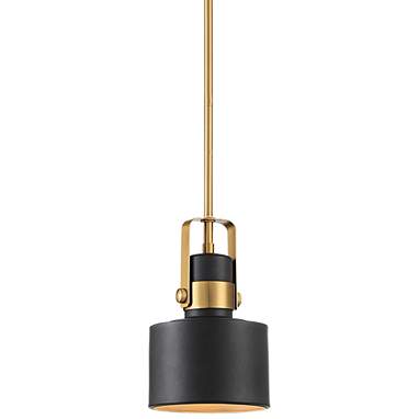 Possini Euro Courtney 6 1/2" Wide Black and Gold Mini Pendant Light