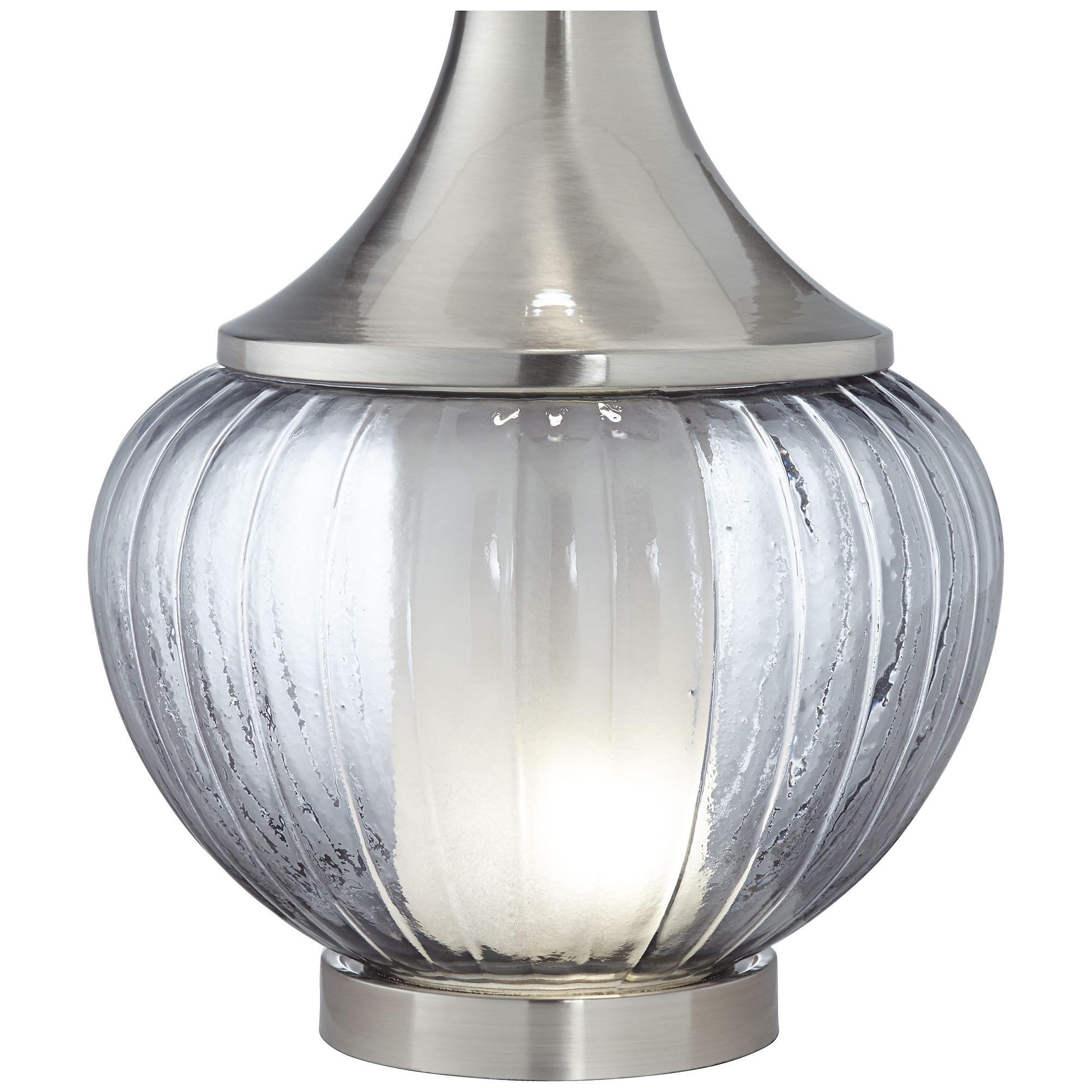 Image 4 Possini Euro Courtney Ribbed Glass Night Light Lamp with Table Top Dimmer more views