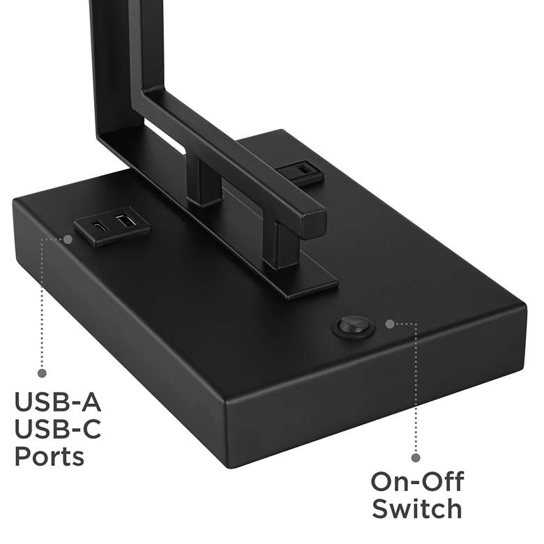 Image 5 Possini Euro Covello 25 inch Modern Outlet and USB Desk Lamp more views