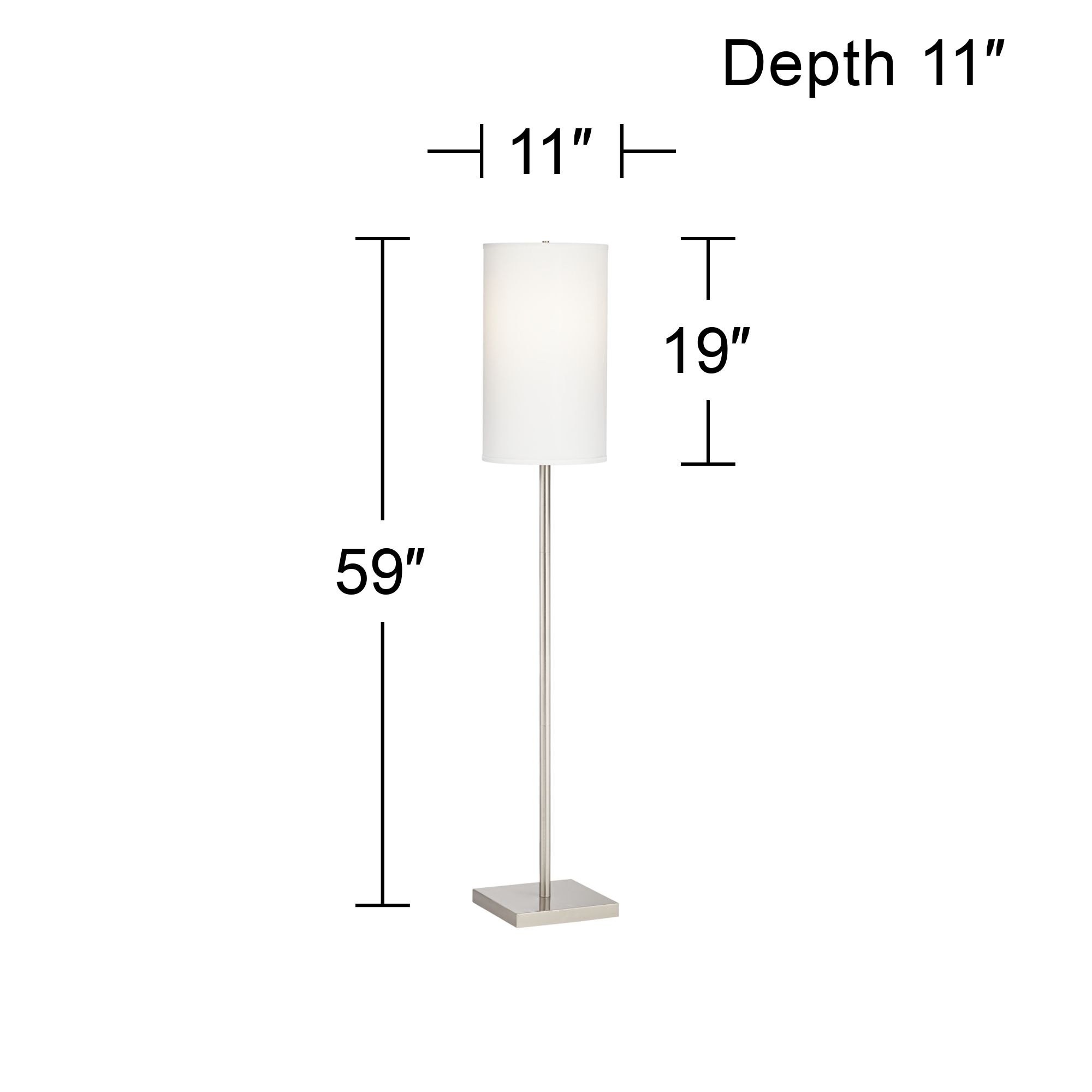 Image 6 Possini Euro Coverly 59 3/4" High Brushed Nickel Modern Floor Lamp more views