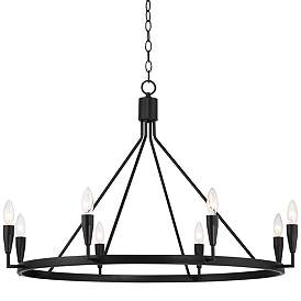 Image2 of Possini Euro Covey 35 3/4" Wide Black 8-Light Ring Chandelier