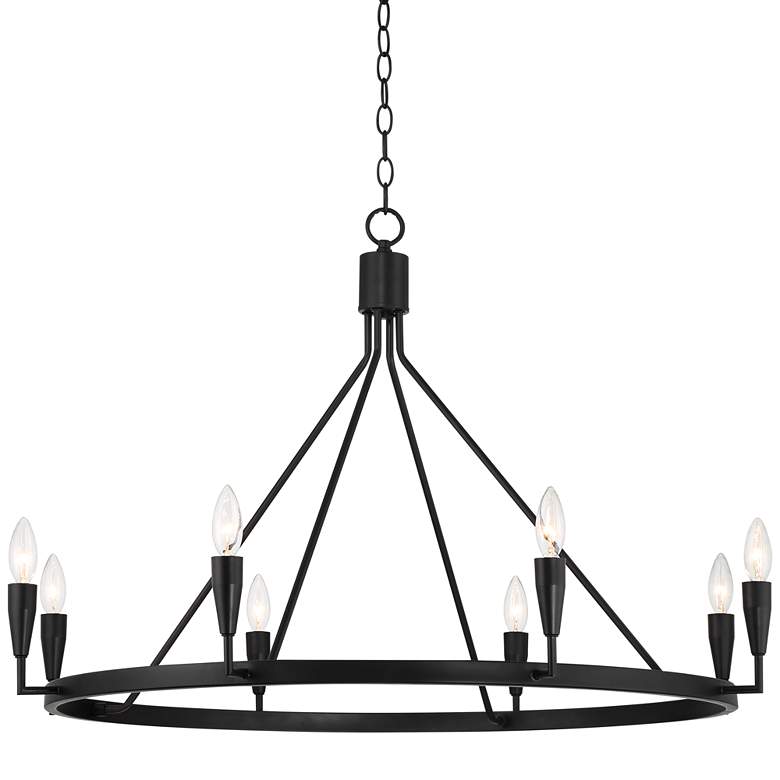 Image 2 Possini Euro Covey 35 3/4" Wide Black 8-Light Ring Chandelier