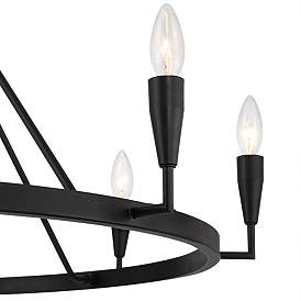 Image3 of Possini Euro Covey 35 3/4" Wide Black 8-Light Ring Chandelier more views