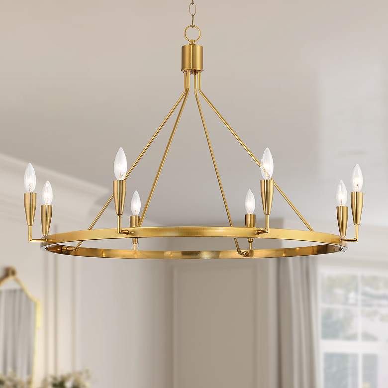 Image 1 Possini Euro Covey 36" Wide Gold 8-Light Ring Chandelier