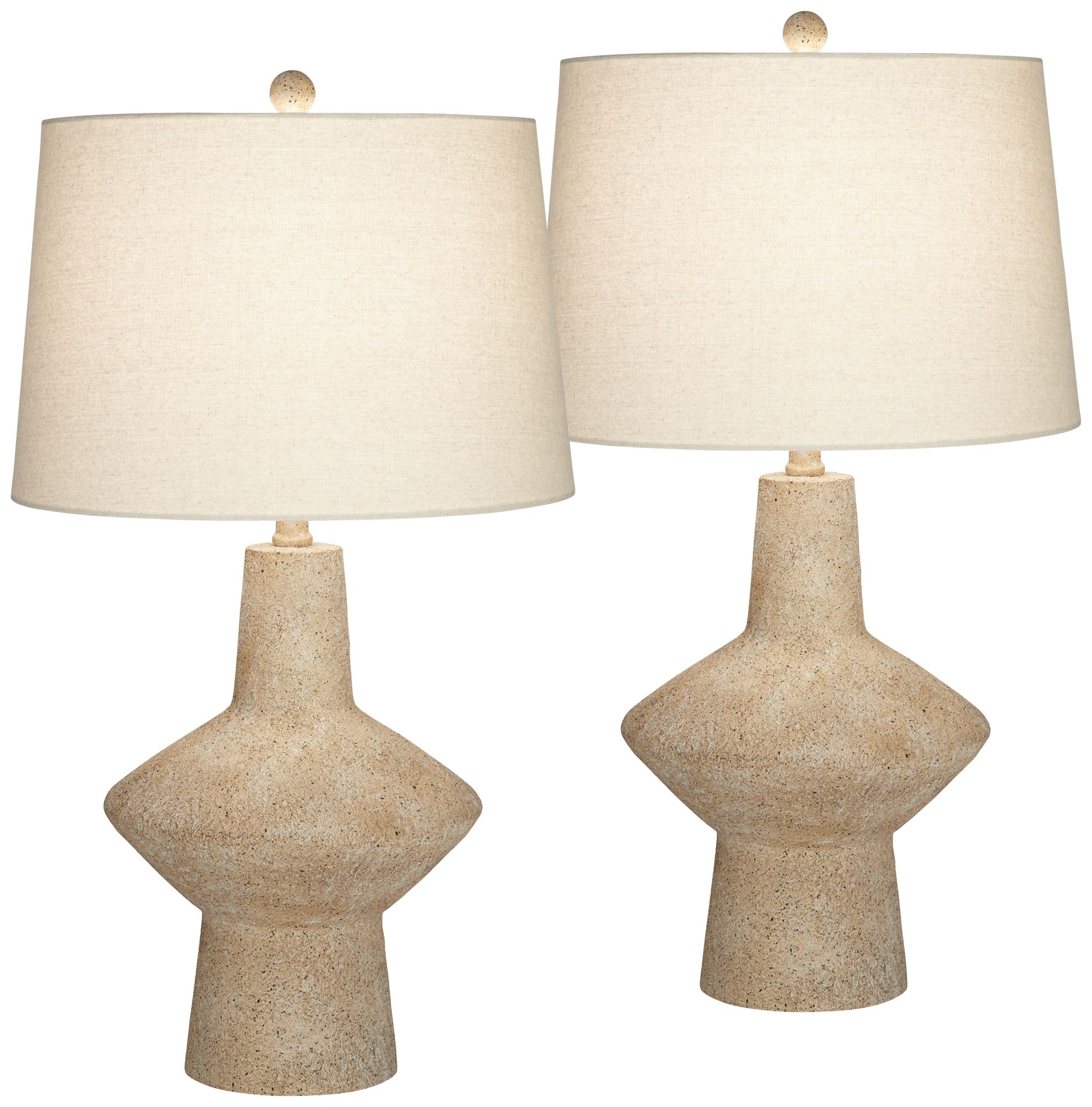 Image 3 Possini Euro Cozumel 26 3/4" Rustic Beige Modern Table Lamps Set of 2