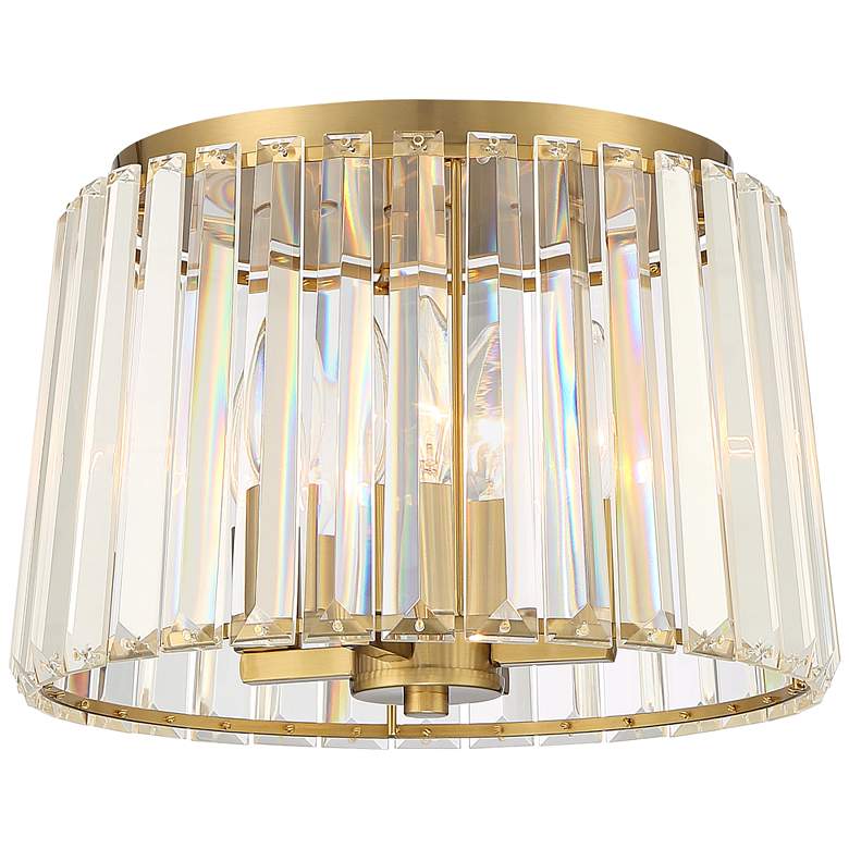 Image 2 Possini Euro Crawford 13 inch Modern Luxe Gold and Crystal Ceiling Light