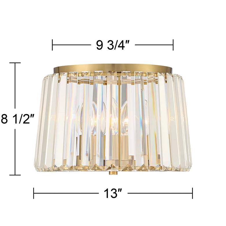 Image 7 Possini Euro Crawford 13 inch Modern Luxe Gold and Crystal Ceiling Light more views
