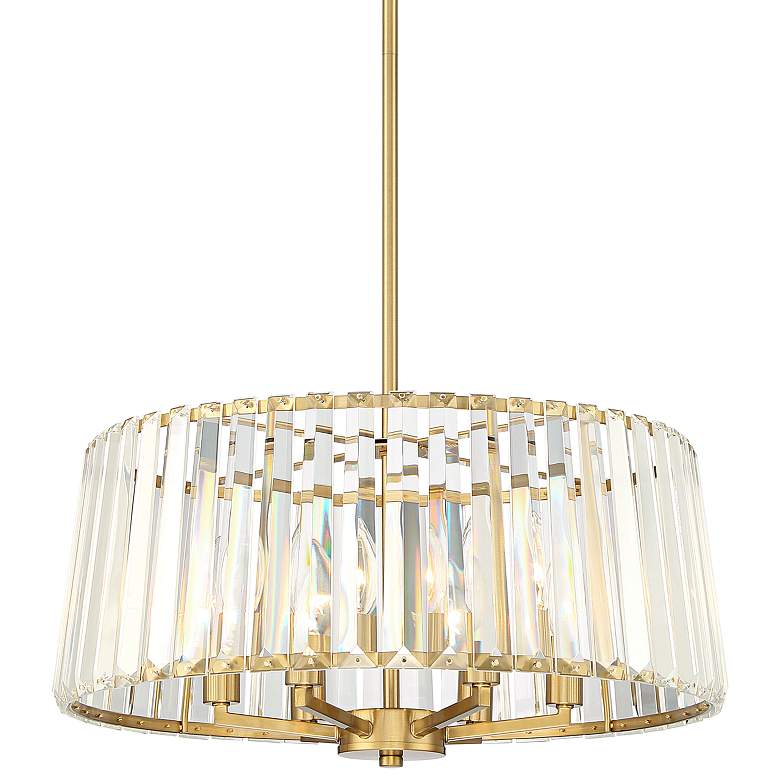 Possini Euro Crawford 19 3/4 inch Wide Soft Gold and Crystal Pendant Light