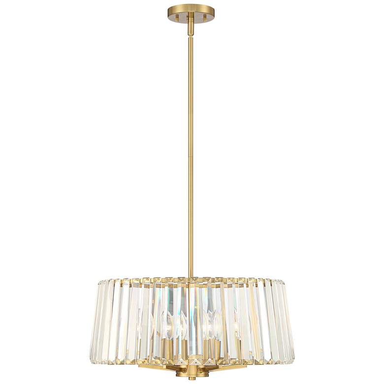 Possini Euro Crawford 19 3/4 inch Wide Soft Gold and Crystal Pendant Light more views