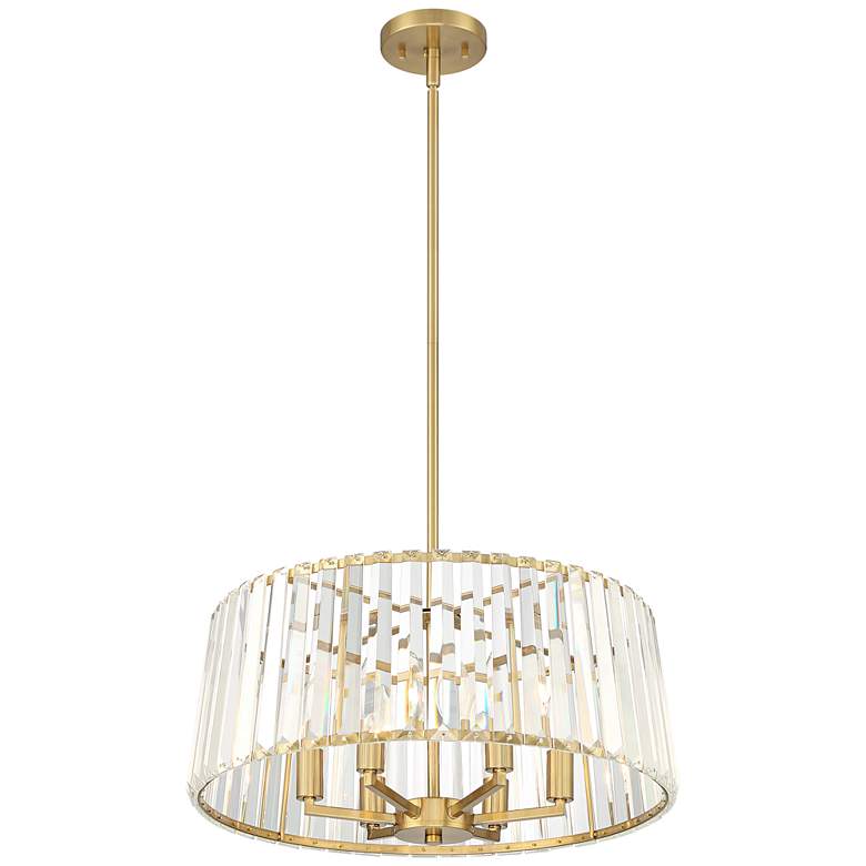 Possini Euro Crawford 19 3/4 inch Wide Soft Gold and Crystal Pendant Light more views