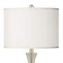 Possini Euro Cream Faux Silk Brushed Nickel Touch Table Lamps Set of 2