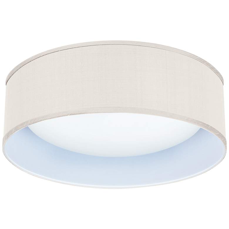 Image 1 Possini Euro Cream White 16 inch Wide LED Round Modern Ceiling Light