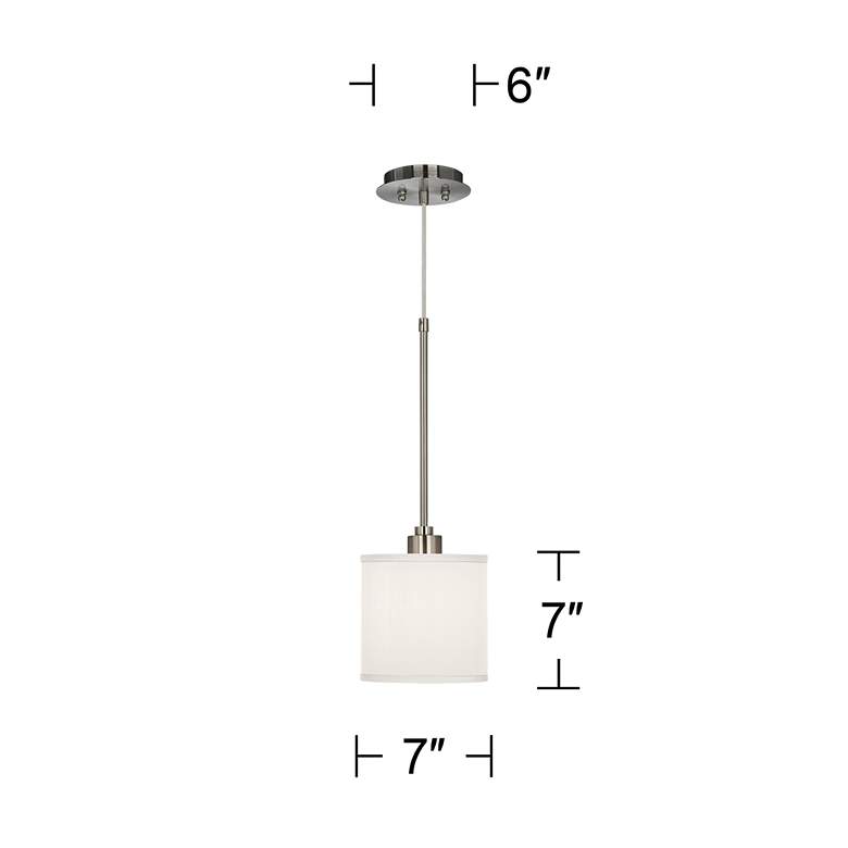 Image 5 Possini Euro Cream White 7" Wide Textured Faux Silk Mini Pendant Light more views