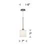 5_Possini Euro Cream White 7" Wide Textured Faux Silk Mini Pendant Light more views