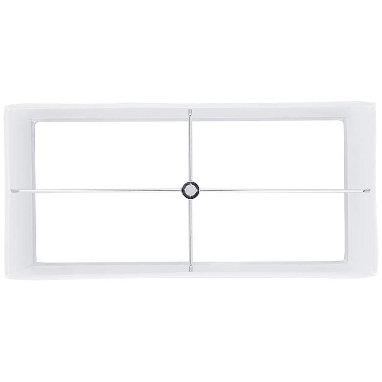 Image 3 Possini Euro Cream White Faux Silk Rectangular Shade 8/17x8/17x10 (Spider) more views